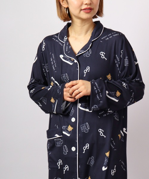 リラックマ 長袖パジャマ ワンピース（ルームワンピース）｜FUNALIVE