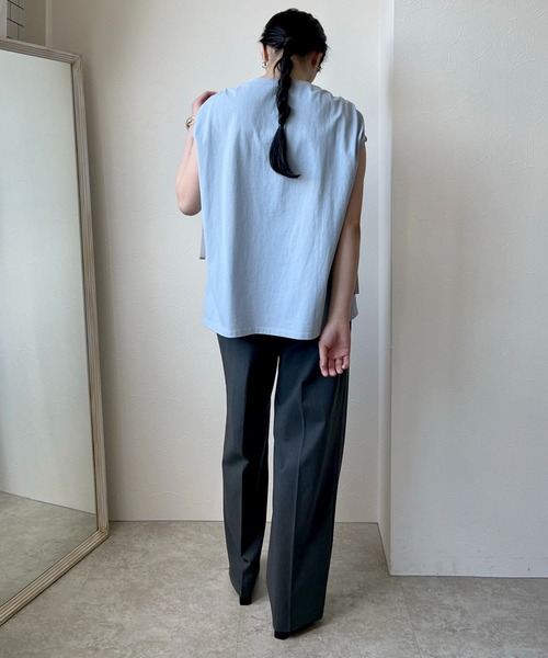 LHELBIE（レルビエ）の「エンボスロゴドロストTシャツ（Tシャツ/カットソー・レディース・チャコールグレー/ブルー/ベージュ・M）」の10枚目の写真