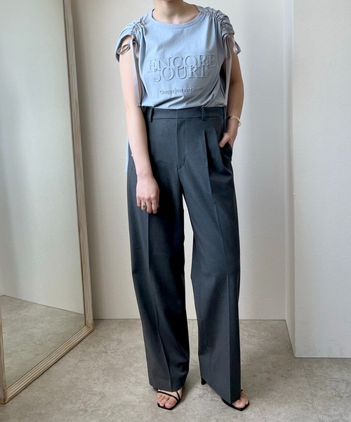 LHELBIE（レルビエ）の「エンボスロゴドロストTシャツ（Tシャツ/カットソー・レディース・チャコールグレー/ブルー/ベージュ・M）」の11枚目の写真