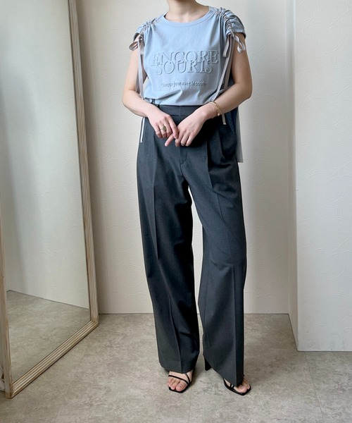 LHELBIE（レルビエ）の「エンボスロゴドロストTシャツ（Tシャツ/カットソー・レディース・チャコールグレー/ブルー/ベージュ・M）」の12枚目の写真