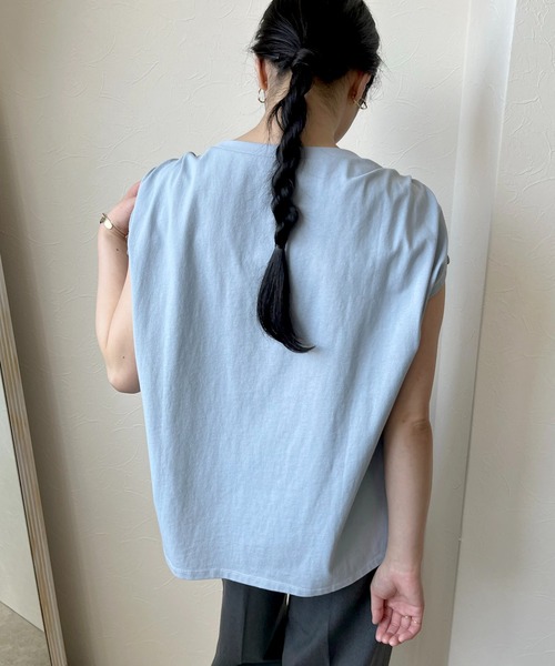 LHELBIE（レルビエ）の「エンボスロゴドロストTシャツ（Tシャツ/カットソー・レディース・チャコールグレー/ブルー/ベージュ・M）」の15枚目の写真