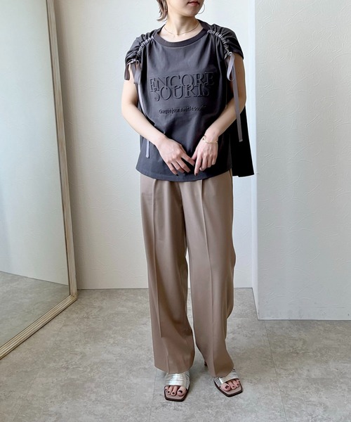 LHELBIE（レルビエ）の「エンボスロゴドロストTシャツ（Tシャツ/カットソー・レディース・チャコールグレー/ブルー/ベージュ・M）」の20枚目の写真