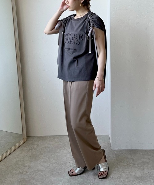 LHELBIE（レルビエ）の「エンボスロゴドロストTシャツ（Tシャツ/カットソー・レディース・チャコールグレー/ブルー/ベージュ・M）」の21枚目の写真
