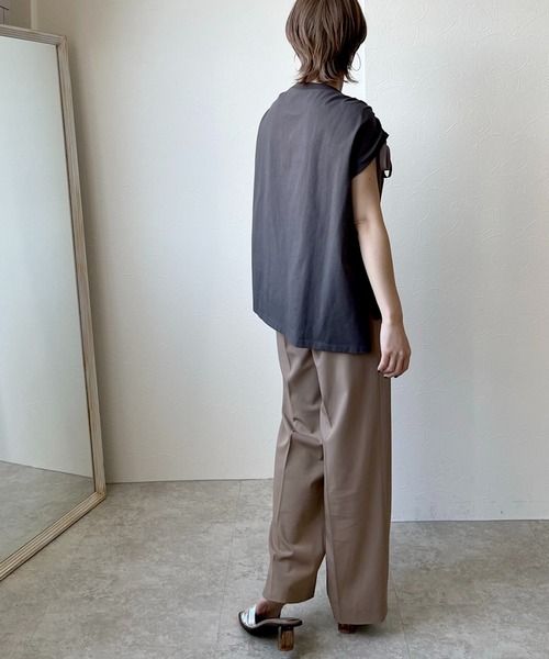 LHELBIE（レルビエ）の「エンボスロゴドロストTシャツ（Tシャツ/カットソー・レディース・チャコールグレー/ブルー/ベージュ・M）」の22枚目の写真