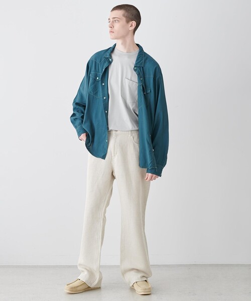 handvaerk（ハンドバーク）の「handvaerk | 60/2 クルーネックポケットビッグTシャツ SOLID MEN（Tシャツ/カットソー・メンズ・ネイビー/ダークグレー/ライトブルー/ライトグレー/ホワイト/ベージュ/オリーブ/ブラック・L/S/M）」の15枚目の写真