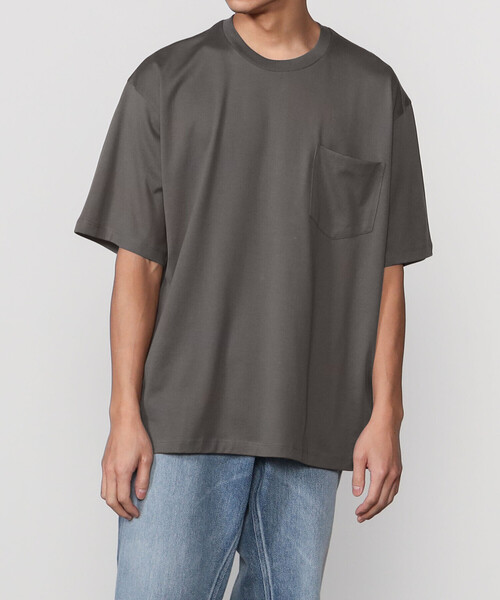 handvaerk（ハンドバーク）の「handvaerk | 60/2 クルーネックポケットビッグTシャツ SOLID MEN（Tシャツ/カットソー・メンズ・ネイビー/ダークグレー/ライトブルー/ライトグレー/ホワイト/ベージュ/オリーブ/ブラック・L/S/M）」の5枚目の写真