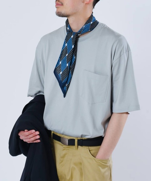 handvaerk（ハンドバーク）の「handvaerk | 60/2 クルーネックポケットビッグTシャツ SOLID MEN（Tシャツ/カットソー・メンズ・ネイビー/ダークグレー/ライトブルー/ライトグレー/ホワイト/ベージュ/オリーブ/ブラック・L/S/M）」の8枚目の写真
