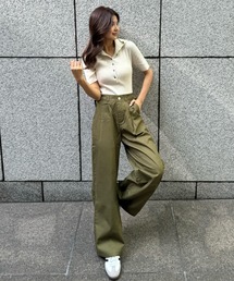 ★今なら490円!★サイドベルトミリタリーワイドパンツ