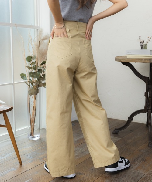 Ada.(エイダ)の「★今なら490円!★サイドベルトミリタリーワイドパンツ(カーゴパンツ・レディース・ベージュ/カーキ・S/M)」の14枚目の写真