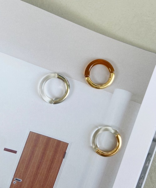 CLEA（クレア）の「メタルMIX 透明クリアリング（リング・レディース・ブラウン/シルバー/ゴールド・FREE）」の12枚目の写真
