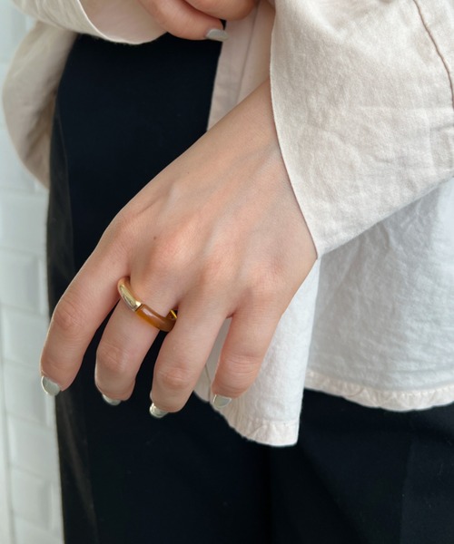 CLEA（クレア）の「メタルMIX 透明クリアリング（リング・レディース・ブラウン/シルバー/ゴールド・FREE）」の9枚目の写真