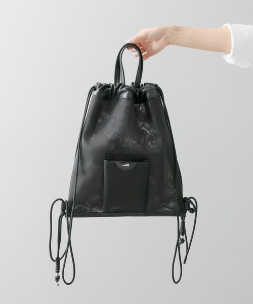 THE PURSE（ザパース  ）の「【THE PURSE(ザ・パース）】TULLE KNAPSACKナップサック（バックパック/リュック・レディース・ブラック/シルバー・FREE）」の4枚目の写真