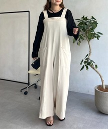 ポケットデザインワイドサロペット
