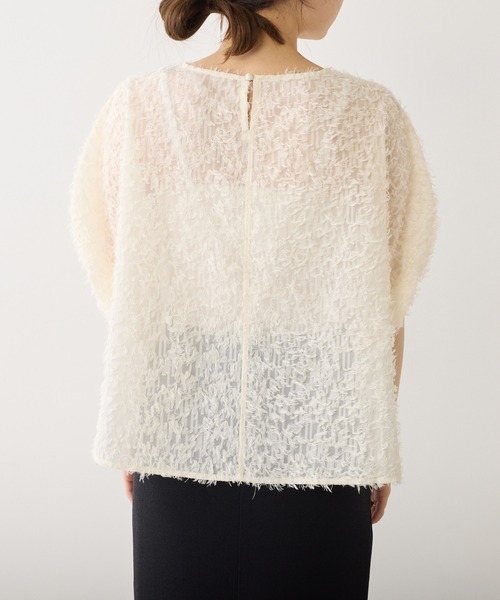 PUAL CE CIN（ピュアルセシン）の「ジャガードフリンジプルオーバーブラウス（シャツ/ブラウス・レディース・ナチュラル/ブラック・FREE）」の5枚目の写真
