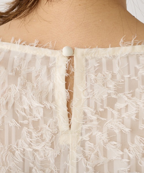 PUAL CE CIN（ピュアルセシン）の「ジャガードフリンジプルオーバーブラウス（シャツ/ブラウス・レディース・ナチュラル/ブラック・FREE）」の9枚目の写真