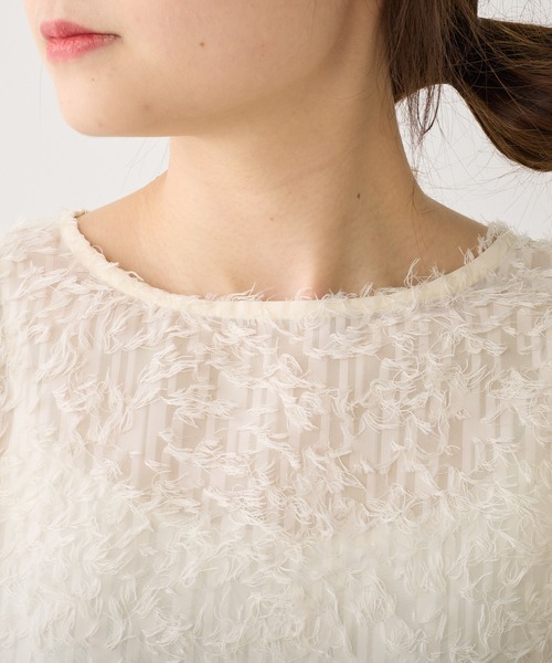 PUAL CE CIN（ピュアルセシン）の「ジャガードフリンジプルオーバーブラウス（シャツ/ブラウス・レディース・ナチュラル/ブラック・FREE）」の6枚目の写真