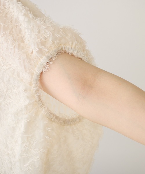 PUAL CE CIN（ピュアルセシン）の「ジャガードフリンジプルオーバーブラウス（シャツ/ブラウス・レディース・ナチュラル/ブラック・FREE）」の7枚目の写真