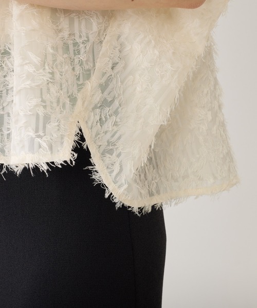 PUAL CE CIN（ピュアルセシン）の「ジャガードフリンジプルオーバーブラウス（シャツ/ブラウス・レディース・ナチュラル/ブラック・FREE）」の8枚目の写真