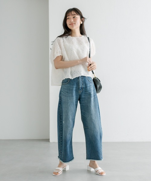 PUAL CE CIN（ピュアルセシン）の「ジャガードフリンジプルオーバーブラウス（シャツ/ブラウス・レディース・ナチュラル/ブラック・FREE）」の13枚目の写真