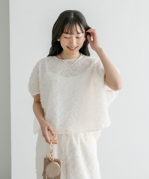 PUAL CE CIN（ピュアルセシン）の「ジャガードフリンジプルオーバーブラウス（シャツ/ブラウス・レディース・ナチュラル/ブラック・FREE）」の14枚目の写真