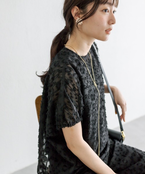 PUAL CE CIN（ピュアルセシン）の「ジャガードフリンジプルオーバーブラウス（シャツ/ブラウス・レディース・ナチュラル/ブラック・FREE）」の20枚目の写真
