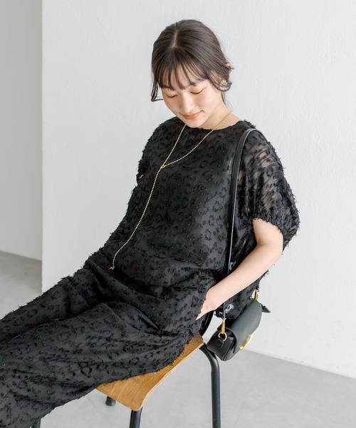 PUAL CE CIN（ピュアルセシン）の「ジャガードフリンジプルオーバーブラウス（シャツ/ブラウス・レディース・ナチュラル/ブラック・FREE）」の18枚目の写真