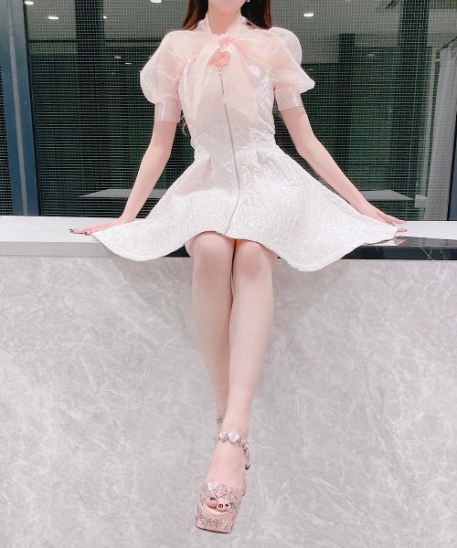 PAIN（ペイン）の「フロントジップデイジーキャミドレス（ワンピース・レディース・ピンク/ホワイト/ブラック・FREE）」の9枚目の写真