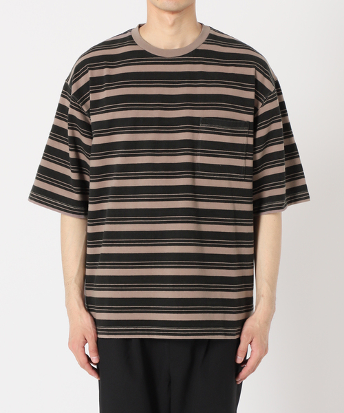 JOURNAL STANDARD relume(ジャーナルスタンダード レリューム)の「【Allen A / アレンエー】オーバーダイ ボーダーTシャツ(Tシャツ/カットソー・メンズ・ベージュ系その他/マスタード/パープル/ブルー/ライトグリーン・LARGE/MEDIUM)」の13枚目の写真