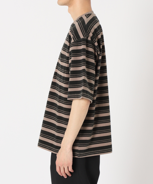 JOURNAL STANDARD relume(ジャーナルスタンダード レリューム)の「【Allen A / アレンエー】オーバーダイ ボーダーTシャツ(Tシャツ/カットソー・メンズ・ベージュ系その他/マスタード/パープル/ブルー/ライトグリーン・LARGE/MEDIUM)」の14枚目の写真