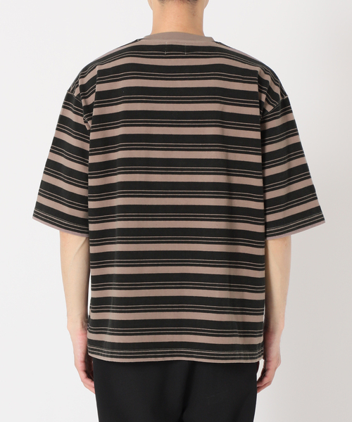 JOURNAL STANDARD relume(ジャーナルスタンダード レリューム)の「【Allen A / アレンエー】オーバーダイ ボーダーTシャツ(Tシャツ/カットソー・メンズ・ベージュ系その他/マスタード/パープル/ブルー/ライトグリーン・LARGE/MEDIUM)」の15枚目の写真