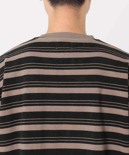 JOURNAL STANDARD relume(ジャーナルスタンダード レリューム)の「【Allen A / アレンエー】オーバーダイ ボーダーTシャツ(Tシャツ/カットソー・メンズ・ベージュ系その他/マスタード/パープル/ブルー/ライトグリーン・LARGE/MEDIUM)」の16枚目の写真