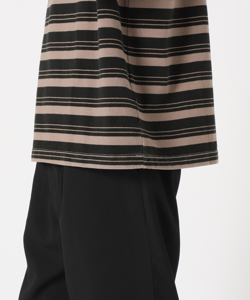 JOURNAL STANDARD relume(ジャーナルスタンダード レリューム)の「【Allen A / アレンエー】オーバーダイ ボーダーTシャツ(Tシャツ/カットソー・メンズ・ベージュ系その他/マスタード/パープル/ブルー/ライトグリーン・LARGE/MEDIUM)」の20枚目の写真