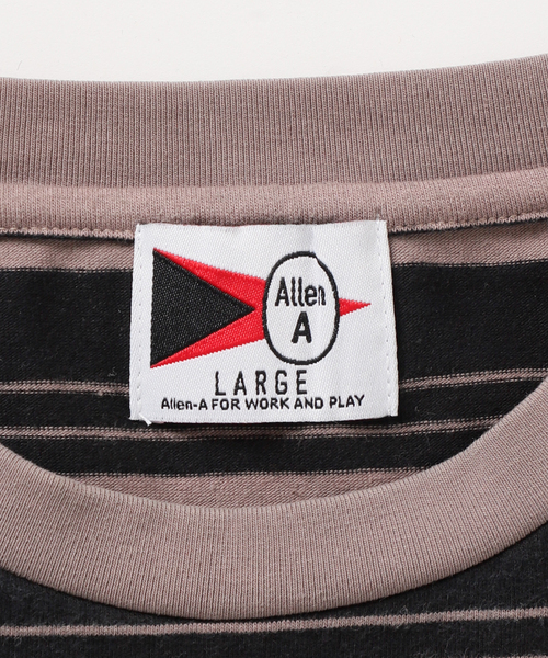 JOURNAL STANDARD relume(ジャーナルスタンダード レリューム)の「【Allen A / アレンエー】オーバーダイ ボーダーTシャツ(Tシャツ/カットソー・メンズ・ベージュ系その他/マスタード/パープル/ブルー/ライトグリーン・LARGE/MEDIUM)」の22枚目の写真