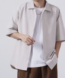 ROOT THREE ストレッチ 吸汗速乾 レギュラーカラー 半袖 シャツ