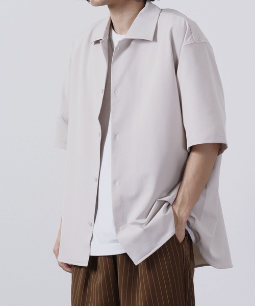 ROOT THREE（ルートスリー）の「ROOT THREE ストレッチ 吸汗速乾 レギュラーカラー 半袖 シャツ（シャツ/ブラウス・メンズ・ライトカーキ/ベージュ/ブラック・L/LL/M）」の20枚目の写真