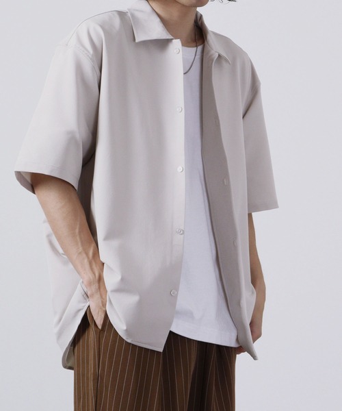 ROOT THREE（ルートスリー）の「ROOT THREE ストレッチ 吸汗速乾 レギュラーカラー 半袖 シャツ（シャツ/ブラウス・メンズ・ライトカーキ/ベージュ/ブラック・L/LL/M）」の21枚目の写真