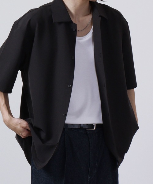 ROOT THREE（ルートスリー）の「ROOT THREE ストレッチ 吸汗速乾 レギュラーカラー 半袖 シャツ（シャツ/ブラウス・メンズ・ライトカーキ/ベージュ/ブラック・L/LL/M）」の10枚目の写真