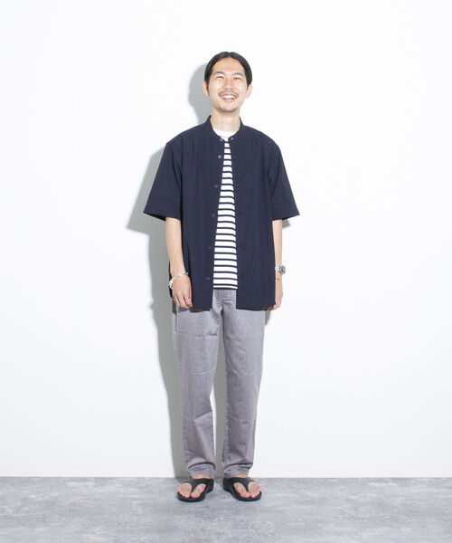 GLOSTER（グロスター）の「【GLOSTER/グロスター】SORONA(R) リネンイージーパンツ テーパード（その他パンツ・メンズ・グレイッシュベージュ/グレー/サックスブルー・S/M/L）」の4枚目の写真