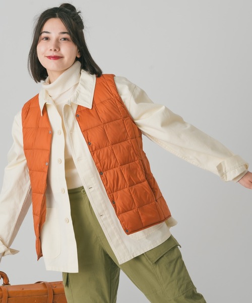 TAION（タイオン）の「TAION / タイオン Vネック ボタンダウンベスト インナー ダウンベスト TAION-W001（ダウンベスト・レディース・オフホワイト/グレー/ブラック/オレンジ/ベージュ・M/L/XL）」の20枚目の写真