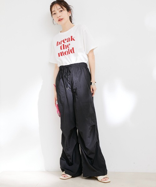 VIS（ビス）の「裾ドロストミリタリーカーゴパンツ（カーゴパンツ・レディース・ピンク/キナリ/ブラック・M/S）」の6枚目の写真