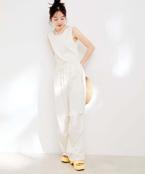 VIS（ビス）の「裾ドロストミリタリーカーゴパンツ（カーゴパンツ・レディース・ピンク/キナリ/ブラック・M/S）」の15枚目の写真