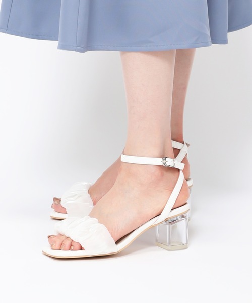 MISCH MASCH（ミッシュマッシュ）の「チュールクリアヒールストラップサンダル/MO32206（サンダル・レディース・ピンク/ホワイト・S/L/M）」の8枚目の写真