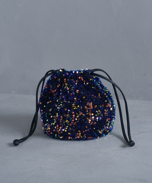 VIS（ビス）の「スパンコール巾着バッグ（ハンドバッグ・レディース・その他/シルバー系その他2/ゴールド系その他2・FREE）」の3枚目の写真