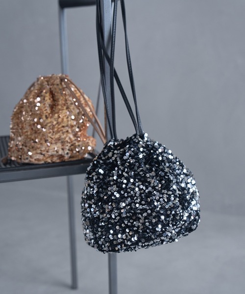 VIS（ビス）の「スパンコール巾着バッグ（ハンドバッグ・レディース・その他/シルバー系その他2/ゴールド系その他2・FREE）」の8枚目の写真