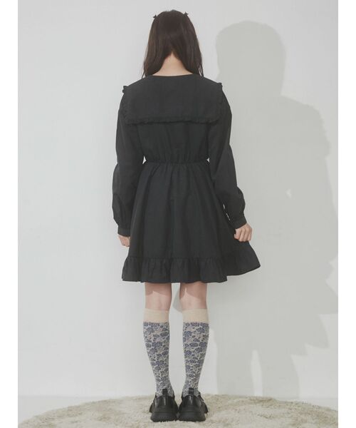 merry jenny（メリージェニー）の「フリルカラーリボンミニワンピース（ワンピース・レディース・ブルー/ブラック/ベージュ・FREE）」の21枚目の写真