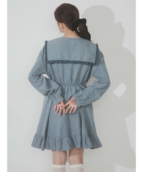 merry jenny（メリージェニー）の「フリルカラーリボンミニワンピース（ワンピース・レディース・ブルー/ブラック/ベージュ・FREE）」の16枚目の写真