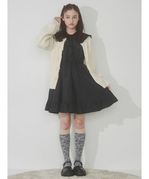 merry jenny（メリージェニー）の「フリルカラーリボンミニワンピース（ワンピース・レディース・ブルー/ブラック/ベージュ・FREE）」の18枚目の写真