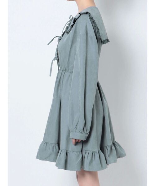 merry jenny（メリージェニー）の「フリルカラーリボンミニワンピース（ワンピース・レディース・ブルー/ブラック/ベージュ・FREE）」の19枚目の写真