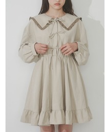 merry jenny | フリルカラーリボンミニワンピース(ワンピース)