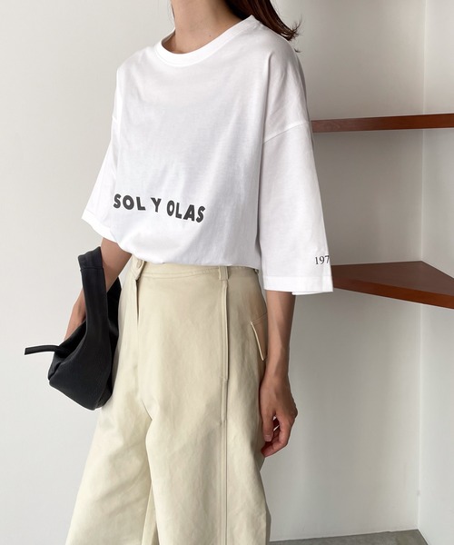 CANAL JEAN(キャナルジーン)の「1975 TOKYO SOL Y OLAS半袖Tシャツ(Tシャツ/カットソー・レディース・サンドベージュ/ホワイト/ブラック・LARGE/X-LARGE)」の9枚目の写真